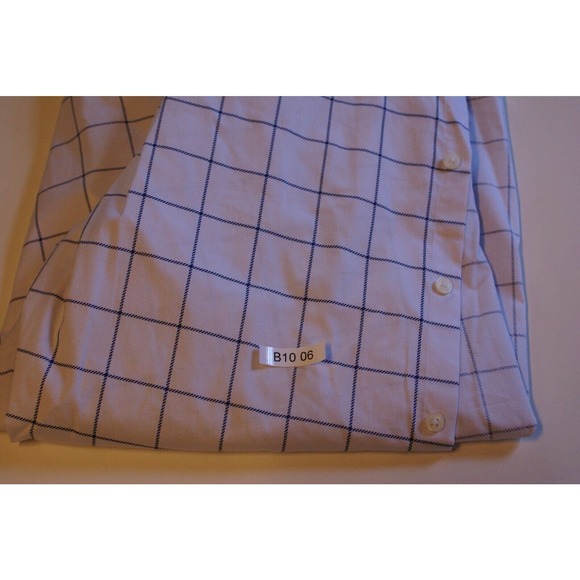 Asos Shirt Men's 2XL White Check Cotton Long Sleeve Button Up Grandad Collar - Picture 8 of 8